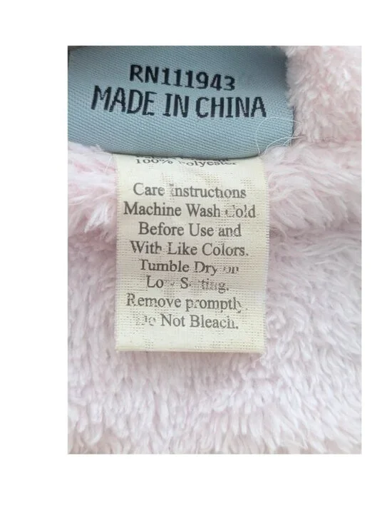 Hotel Collection Pink Plush Fleece Robe One Size Belted Bathrobe w/ Pockets - Picture 5 of 6